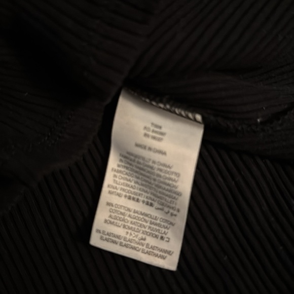 Boden short sleeve ribbed mock turtleneck black stretch top 14 - Picture 3 of 4